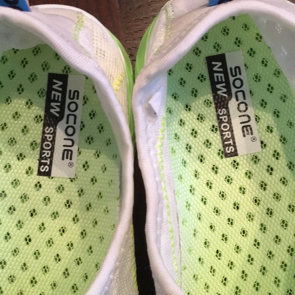 SOCONE Running shoes men’s White, neon yellow - Picture 7 of 8